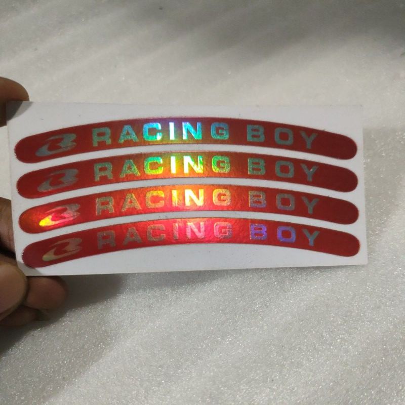 STIKER STICKER VELG RCB RACING BOY HOLOGRAM
