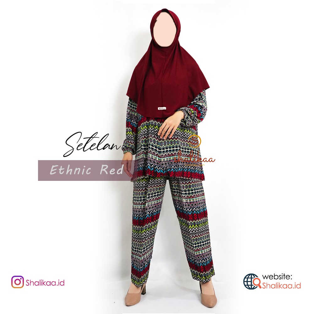 piyama ready to go black etnik one set rayon setelan busui baju tidur adem nyaman