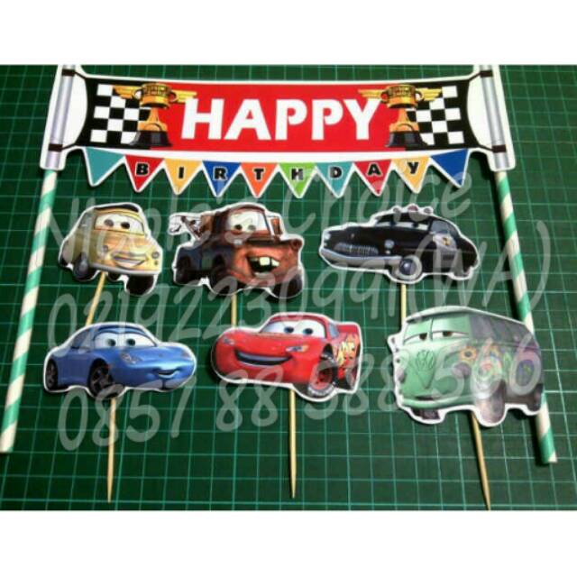 

Cake banner tema cars