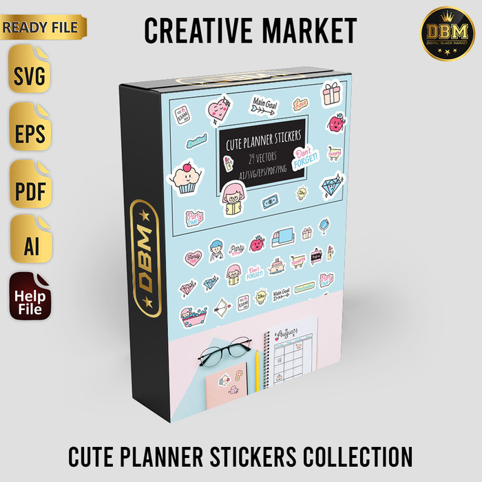 Cute Planner Stickers Collection - Vector Designs