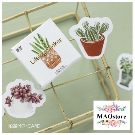 

MAOSTORE 45 Stiker Kertas Motif Pot Tanaman Vintage Romantis Flora Stiker Diary Jurnal