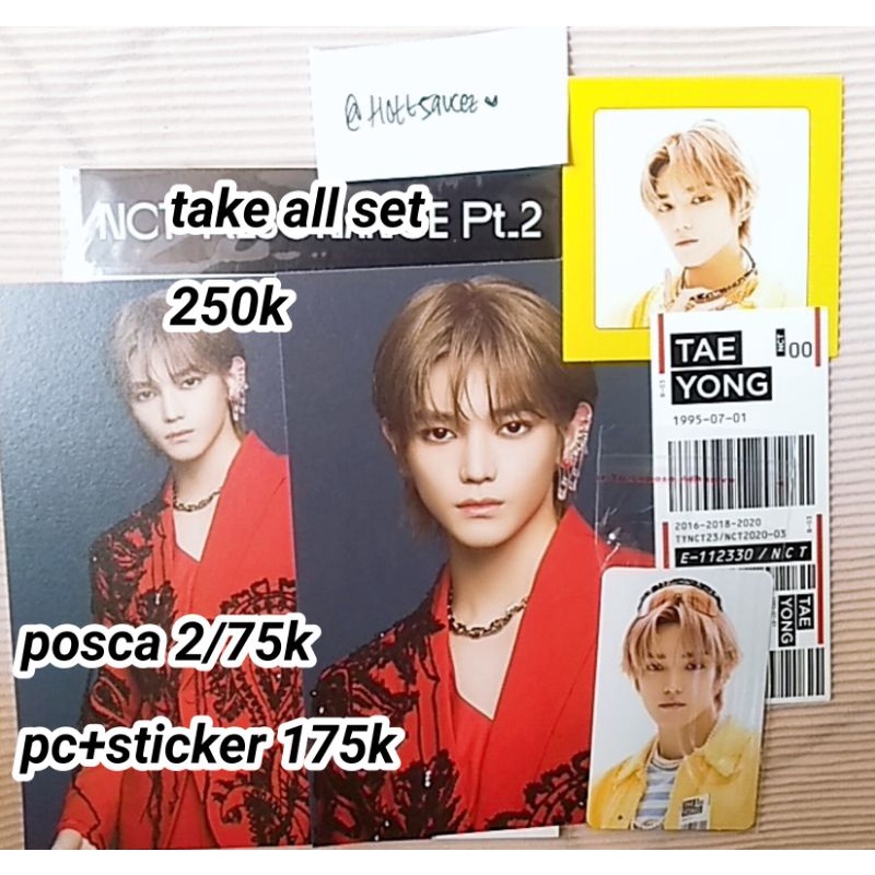 pc set taeyong photo poscard sticker set resonance pt 2