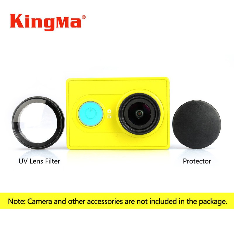 1 Paket! KingMa UV Lens Filter &amp; Protector + Hardcase Transparan for Xiaomi Yi Action Camera