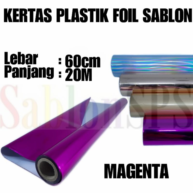 PLASTIK KERTAS FOIL 60CMX20M TRANSFER SABLON MAGENTA