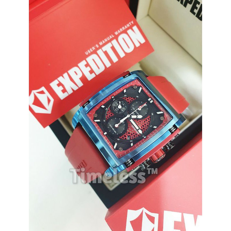 Jam tangan pria expedition E 6798 M Red Blue