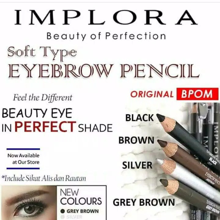 IMPLORA Pensil Alis Original BPOM 8gr (LUSIN)