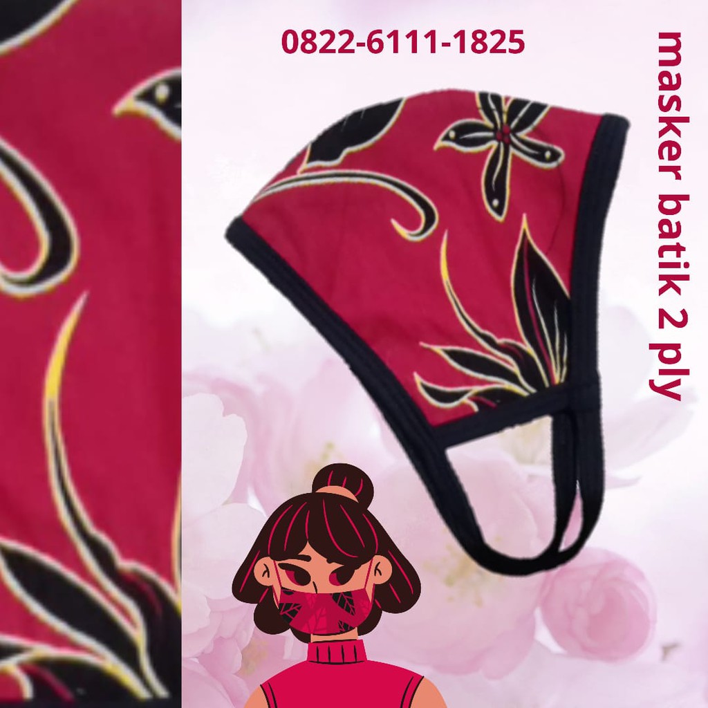 masker kain katun jepang  Motif Batik ( Grosir ) Warna Random Non Medis