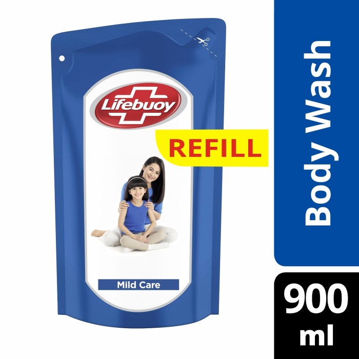 Za2012 Lifebouy Body Wash Mild Care Refill 900Ml / Sabun Cair Biru Lifeboy r0F