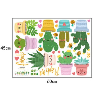  Dekorasi  Rumah  Stiker Dinding DIY Gambar Pot Bunga Kaktus 