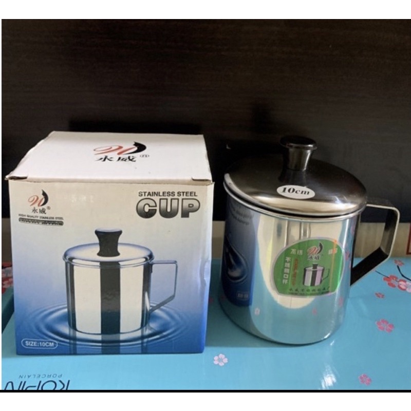 Yongwei Mug stainless steel 10cm/ 12cm/13cm/14cm / Cangkir tutup stainless