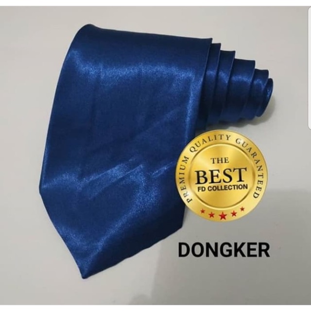 Dasi Polos Satin Biru Dongker