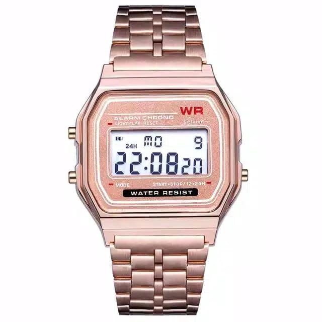 (G_W) Jam Tangan Wanita Digital Kotak Rantai Model Casio