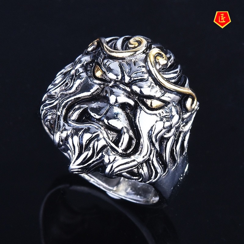 [Ready Stock]Retro 925 Silver Black Domineering Ring