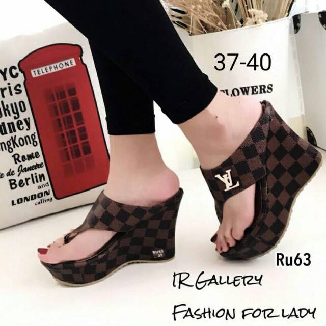 Wedges louisvuitton damier heels 9cm size 37-40