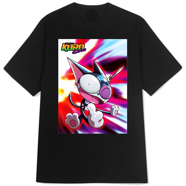 Kaos Cyborg Kuro-chan Manga T-SHIRT Casual New Tshirt Bahan Katun