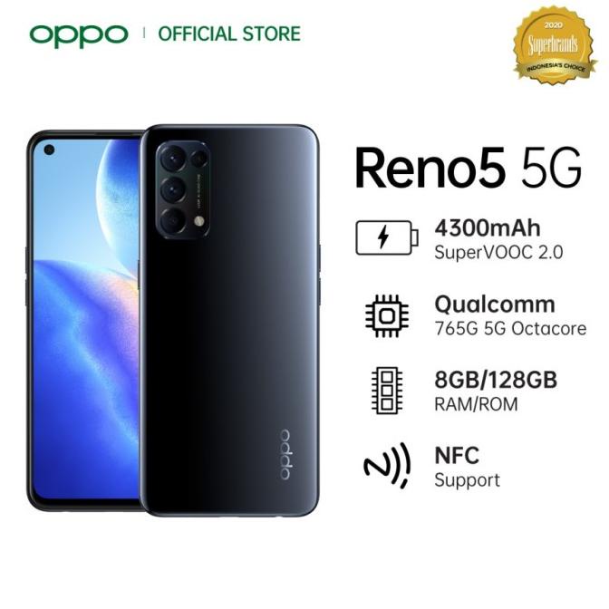 OPPO Reno 5 5G Smartphone 8GB/128GB 4300mAh Qualcomm 765G 5G NFC Reno5