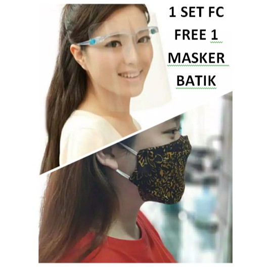 Face Shield Kacamata anti Fog / Face Shield Nagita / extra masker batik