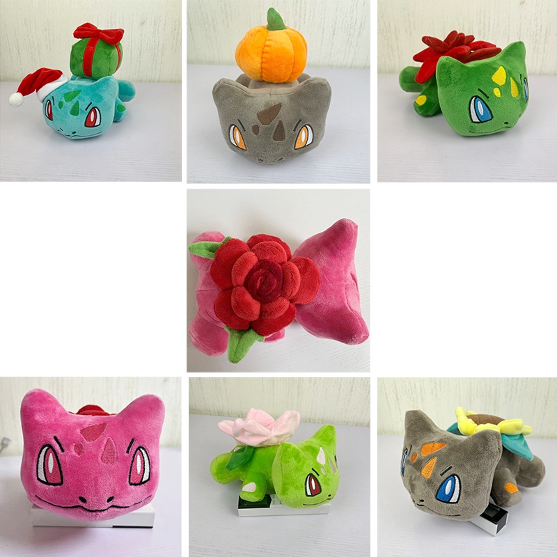 Boneka Mainan Mewah Pokemon Halloween Xmas Bulbasaur Rose Bulba Boneka Kartun Anime