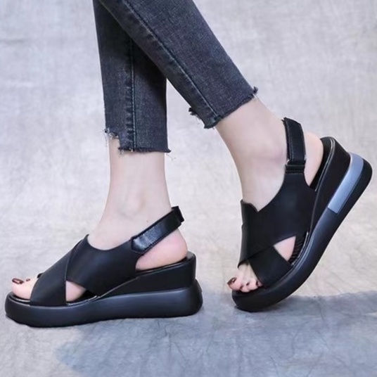 KZT-SW12 Sandal Wedges Strap Fashion Korea COD TERMURAH