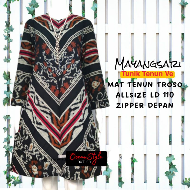 Tunik/Dress Tenun Troso Murah  Mayangsari Tunik Tenun Ve