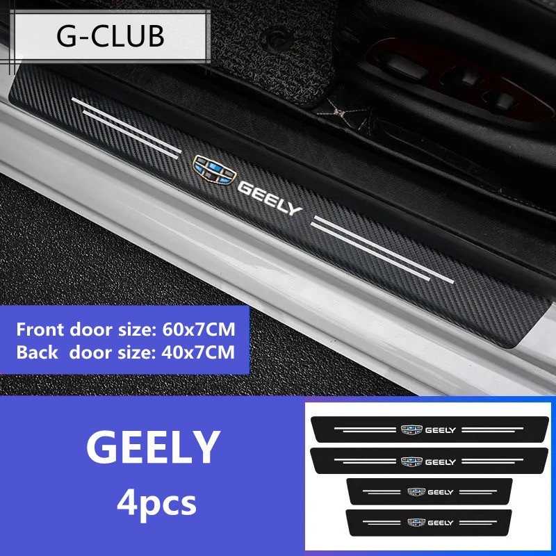 G-club Stiker Strip Pelindung Pintu Mobil Bahan Serat Karbon Untuk Geely Auto