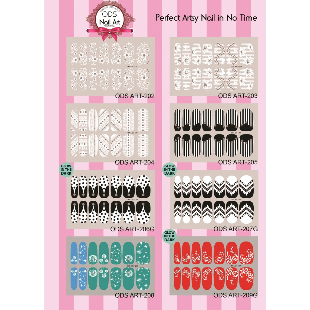 (NOT FOR SALE) Odessa Nail Art Wrap Sticker Kuku Premium (Random)