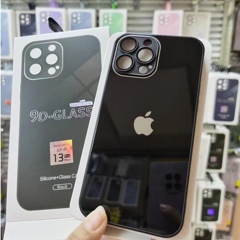 ALL NEW !!! 9D-Glass iPhone case Dengan perlindungan lensa kamera ponsel( FOR IPHONE 14 Pro Max 11 12 13 11PRO 12PRO 13PRO 11PRO MAX 12 PRO MAX 13 PRO MAX)