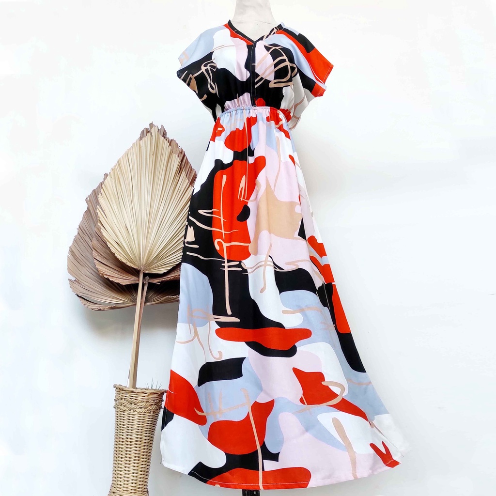 Dress Manohara Bali Panjang Mawar-Cairo Merah