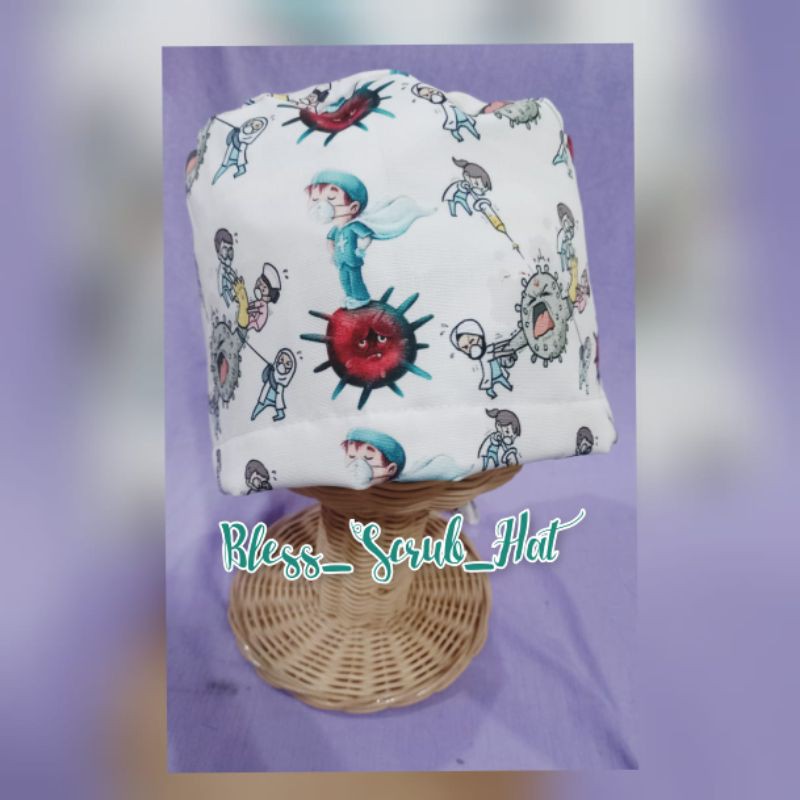 Topi Bedah / Nurse Cap/ Sugical cap/ Topi Motif/Dokter