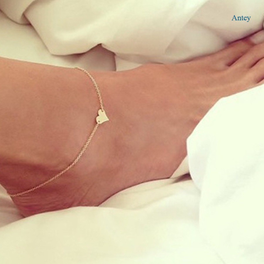 OSD COD  GELANG KAKI LOVE HATI TITANIUM ASLI AESTHETIC LUCU OOTD MODEL 2022 OVAL ANTI KARAT LUNTUR A