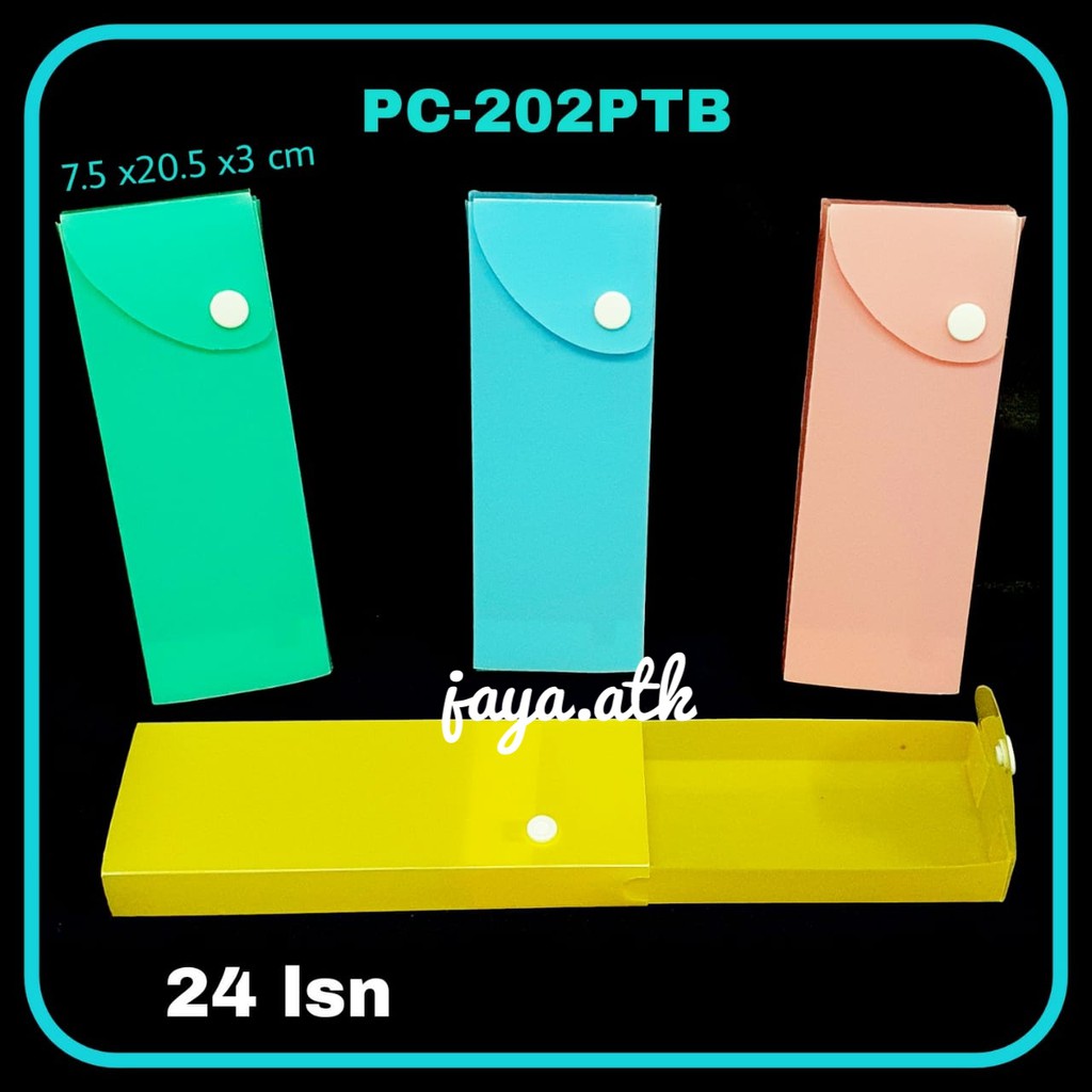 TEMPAT PENSIL KOTAK PENSIL KANCING PLASTIK POLOS MURAH SOUVENIR BINGKISAN KADO ULTAH ANAK