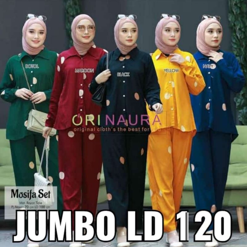 [ Jumbo ] One Set Tiedie Polkadot Setelan Rayon Bigsize LD 120 Busui