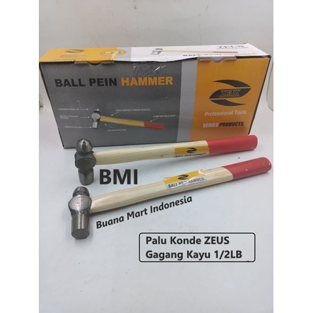 Palu Konde ZEUS 1/2LB Gagang Kayu | Palu Getok | Martil GG Kayu (1PC)