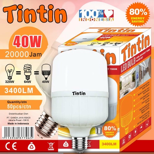 Lampu 40w LED TINTIN 3400 LM Panaled 3200 lumen Pana LED 40 watt 40 w Cool White