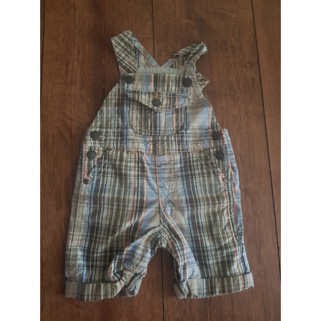 Overall celana kodok anak bayi coklat motif kotak kotak oshkosh bgosh original