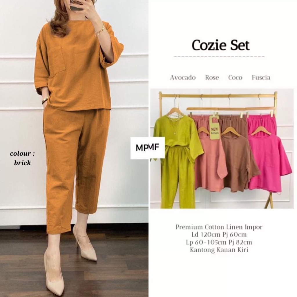 Cozie set ( top + pants ) setelan one set