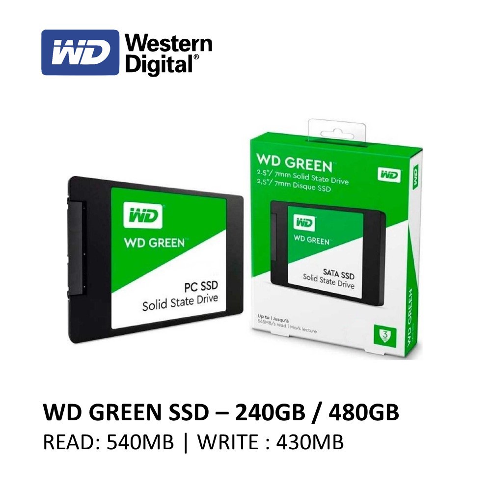 WD SSD WD Green SSD 480GB / 1TB 2.5&quot; SATA3 Built-in SSD SLC SATA III SSD WDC 3thn Garansi Penjual Berlaku