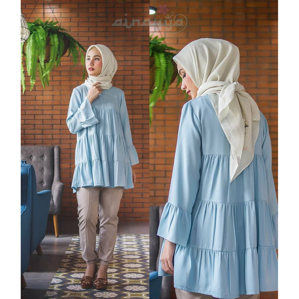 Luna Midi Dress dusty blue Ainayya hijab original