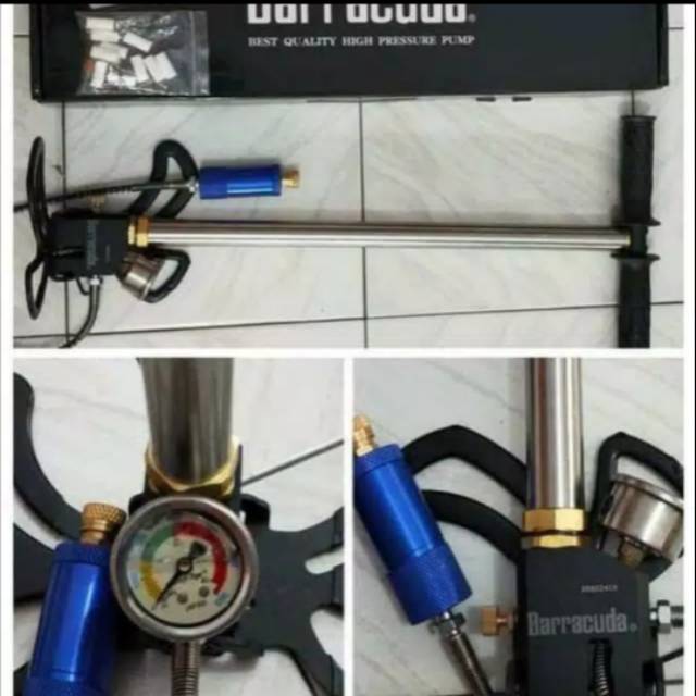 Pompa PCP BARRACUDA murah 4500psi STAINLESS STEEL DAN HITAM bonus mini kupler