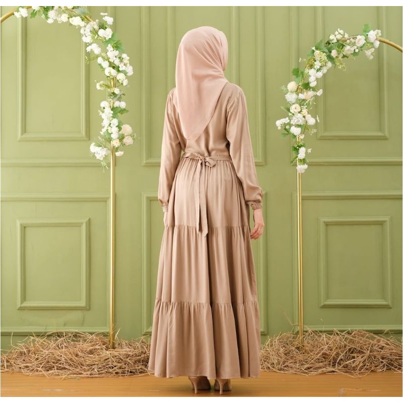 Gamis wanita dress polos susun gamis busui dress terbaru