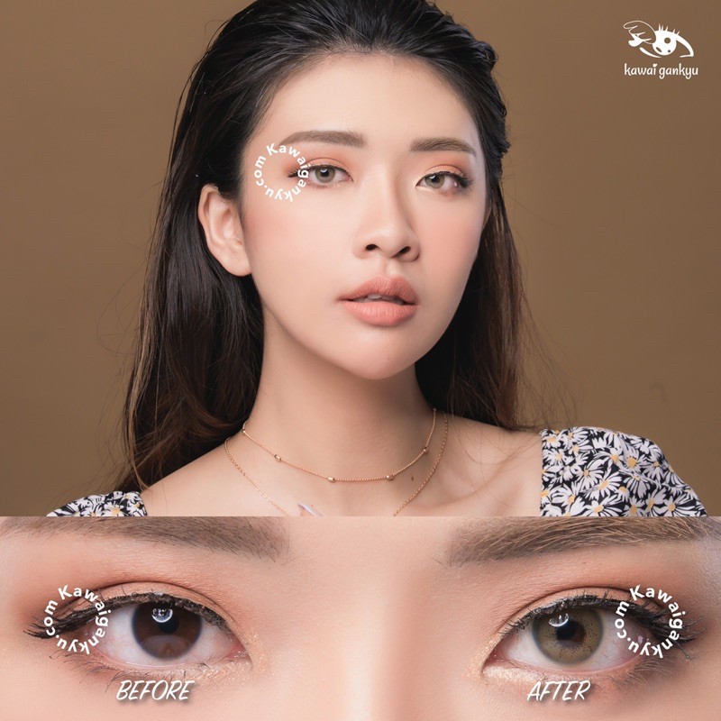 KawaiGankyu Softlens - Kitty kawaii bena brown (1botol)