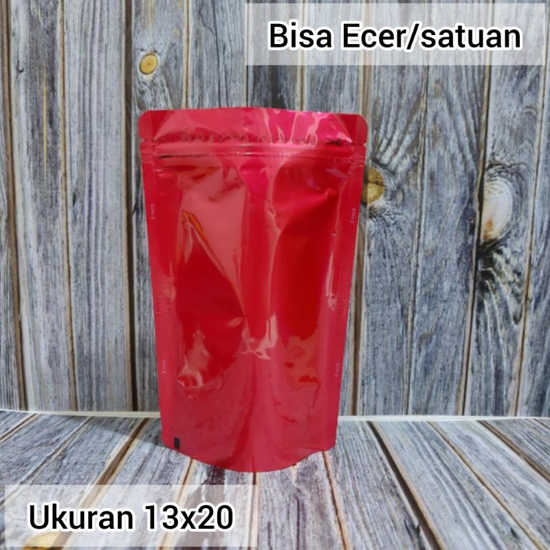 

[ECER] STANDING POUCH 250GR ZIPLOCK WARNA MERAH KEMASAN ALUMINIUM FOIL PLASTIK TEBAL DOFF MATTE ECER