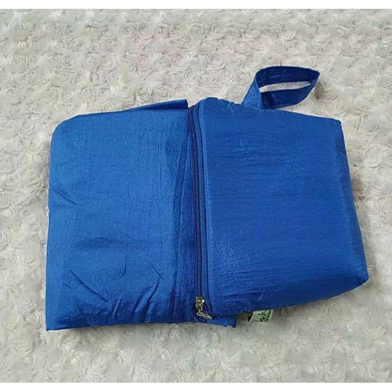 Mukena Traveling Jumbo Biru  Adem Polos