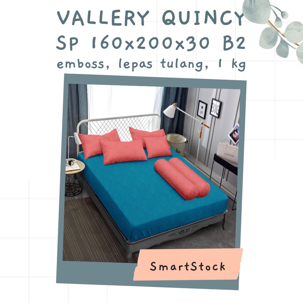 Ss Sprei Emboss Polos Vallery Quincy LEPAS KARDUS 160 160X200 Tinggi 30 Queen Size 160x200x30