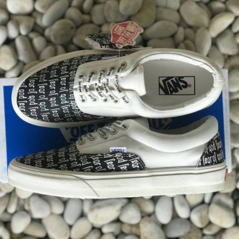 OBRAL VANS ERA MARSHMALLOW GOG PRINT BLACK WHITE WAFFLE ICC