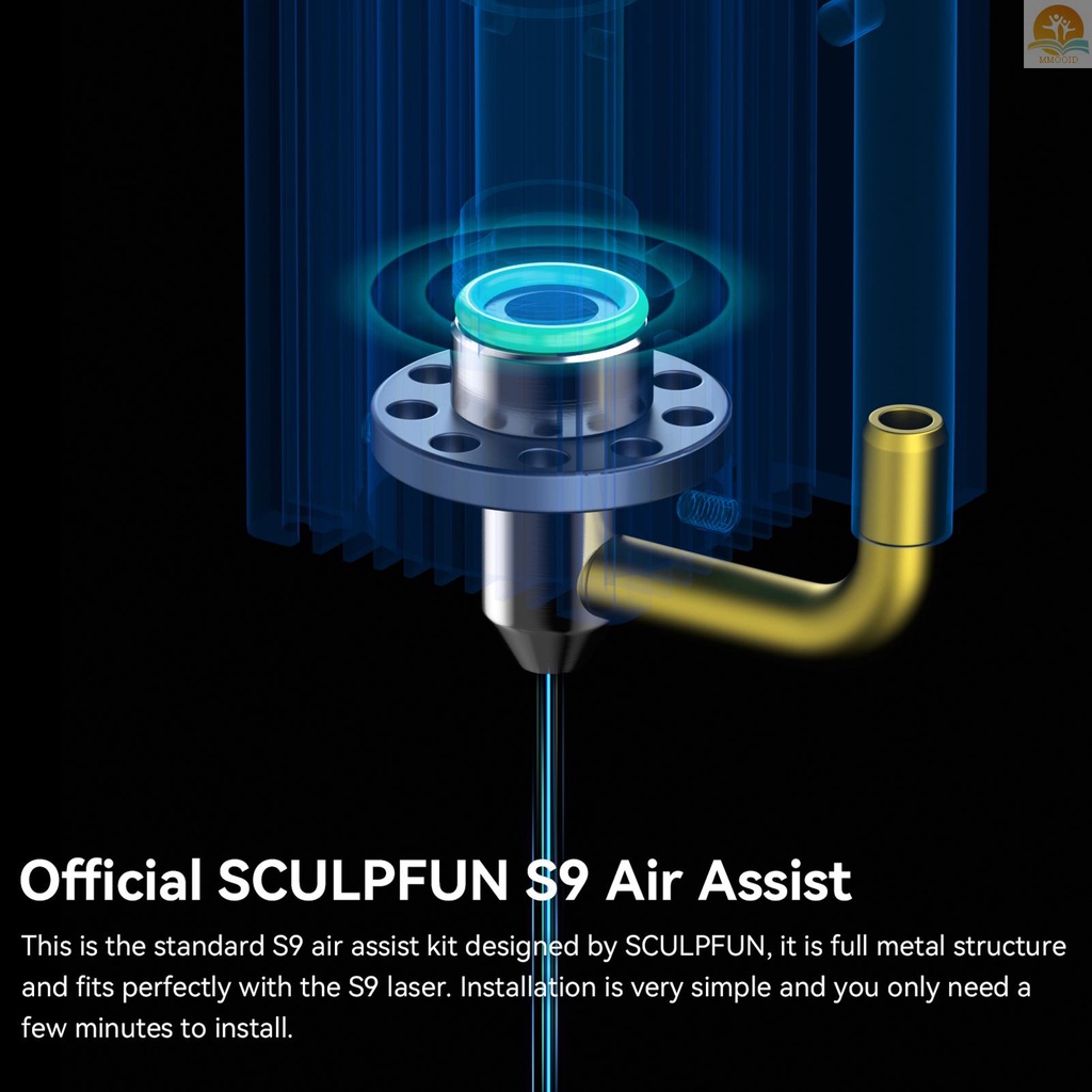 (MMOI) Sculpfun S9 Air Assist Nozzle Kit Tanpa Pompa Udara Bahan Metal