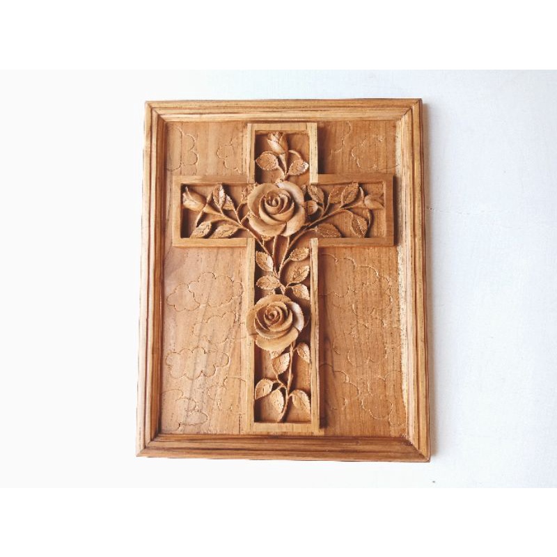 salib gantung kayu , salib dinding kayu , salib dinding ukir.