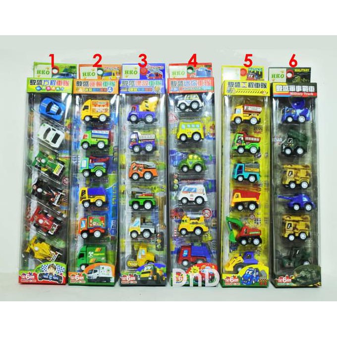 Mainan Anak - Mini Car 5834 Set 6pc Mobil Kecil Truck Engineering