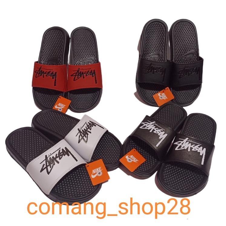 SENDAL SLIDE SANDAL SPORT SLOP PRIA WANITA IMPORT PREMIUM FLIP FLOP NK STUSSY