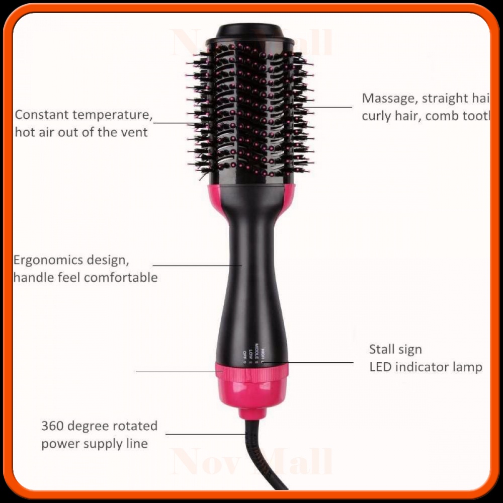 Sisir Roller Hair Dryer Rambut 2in1 Volumizer Curler Comb WB-336